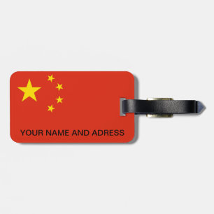 Luggage Tag with Flag of China