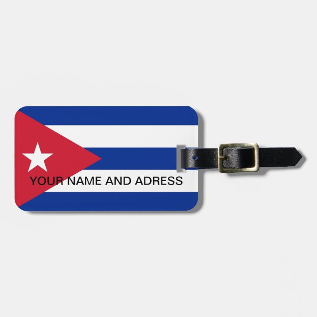 Luggage Tag with Flag of Cuba (Front Horizontal)