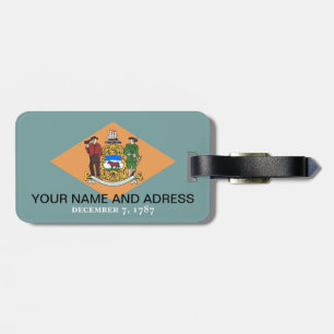 Luggage Tag with Flag of Delaware, USA