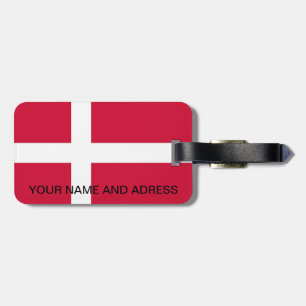 Luggage Tag with Flag of Denmark