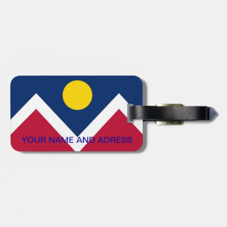 Luggage Tag with Flag of Denver, Colorado