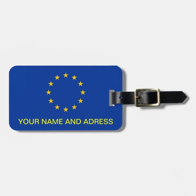 Luggage Tag with Flag of European Union (Front Horizontal)