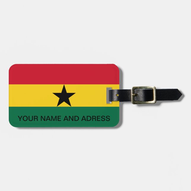 Luggage Tag with Flag of Ghana (Front Horizontal)