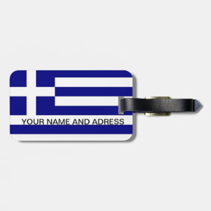 Luggage Tag with Flag of Greece