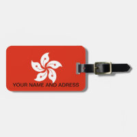 Luggage Tag with Flag of Hong Kong, China