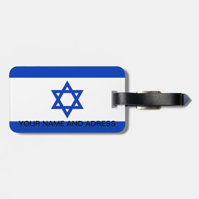 Luggage Tag with Flag of Israel (Back Horizontal)