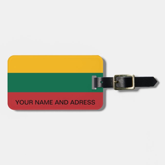 Luggage Tag with Flag of Lithuania (Front Horizontal)