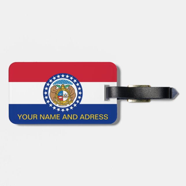 Luggage Tag with Flag of Missouri, USA (Back Horizontal)