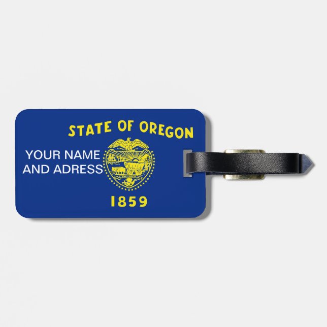 Luggage Tag with Flag of Oregon, USA (Back Horizontal)
