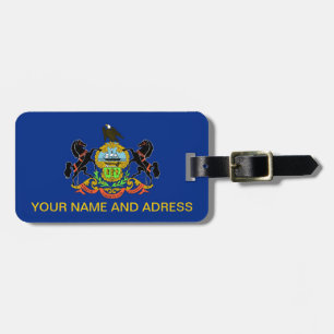 Luggage Tag with Flag of Pennsylvania, USA