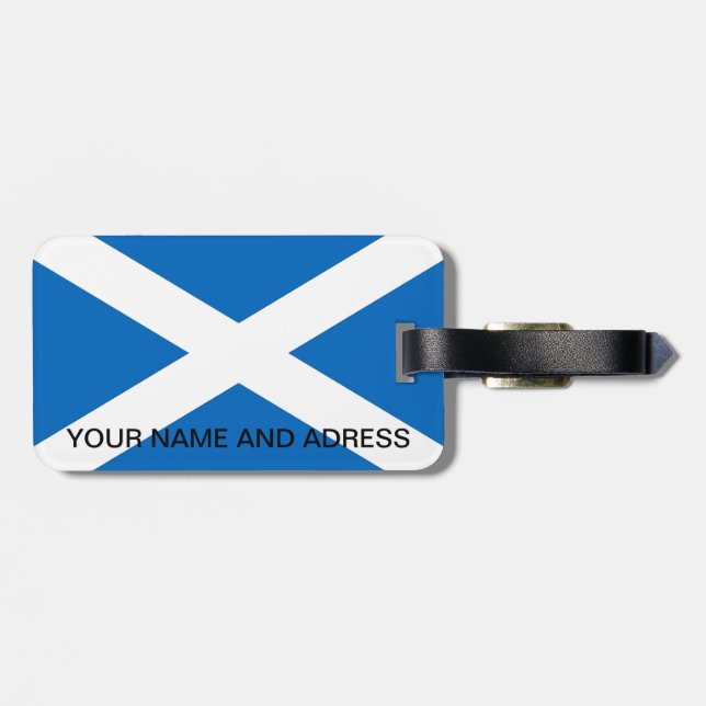 Luggage Tag with Flag of Scotland (Back Horizontal)
