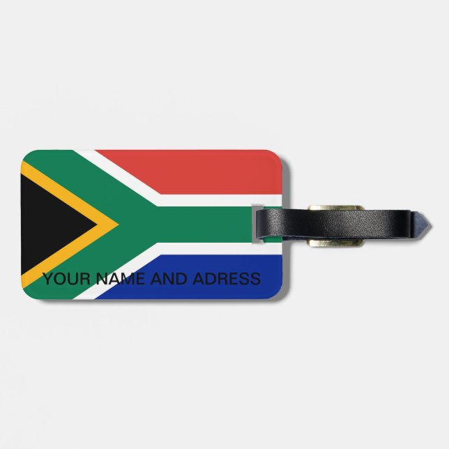Luggage Tag with Flag of South Africa (Back Horizontal)