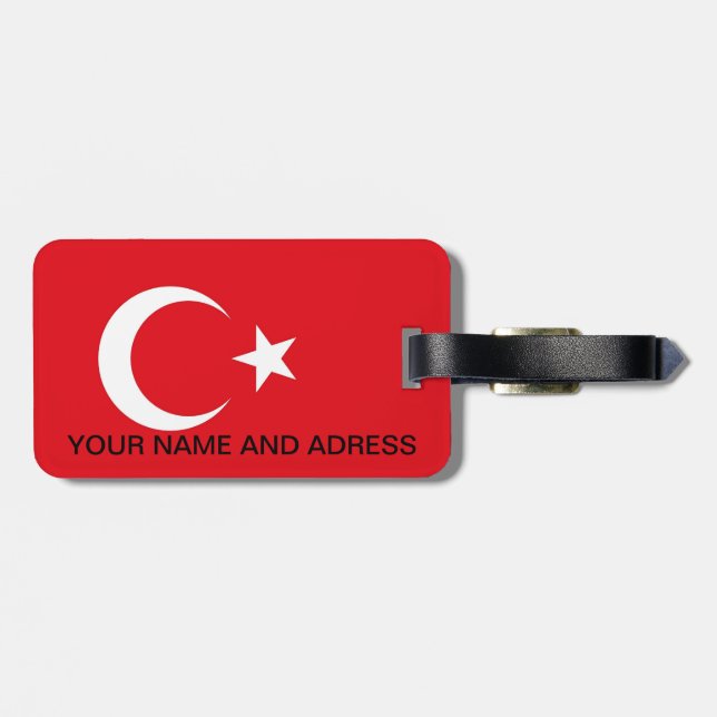 Luggage Tag with Flag of Turkey (Back Horizontal)