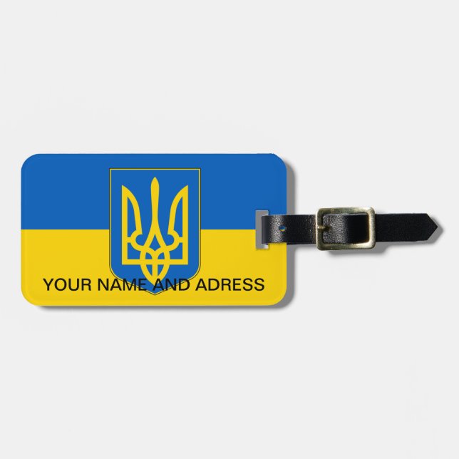 Luggage Tag with Flag of Ukraine (Front Horizontal)