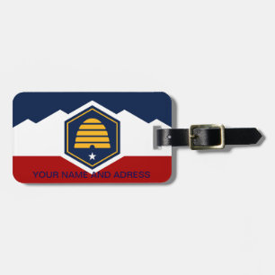 Luggage Tag with Flag of Utah, USA