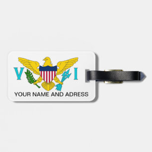 Luggage Tag with Flag of Virgin Islands, USA