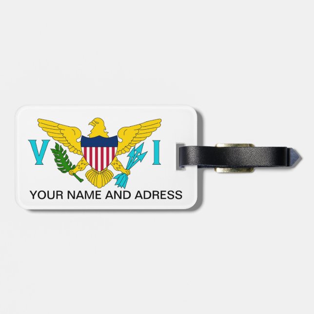 Luggage Tag with Flag of Virgin Islands, USA (Back Horizontal)
