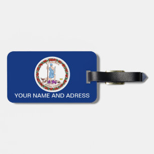 Luggage Tag with Flag of Virginia, USA