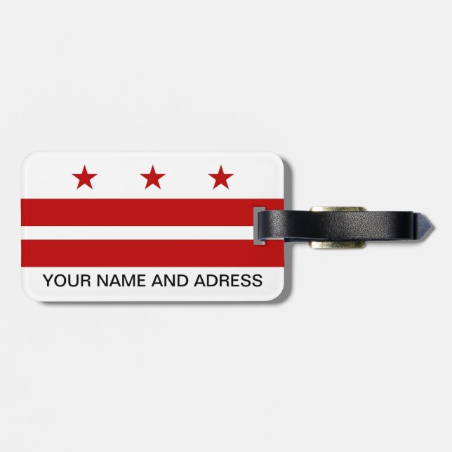 Luggage Tag with Flag of Washington DC, USA (Back Horizontal)