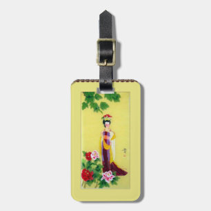 Luggage Tag with Initials and Chinese Motif