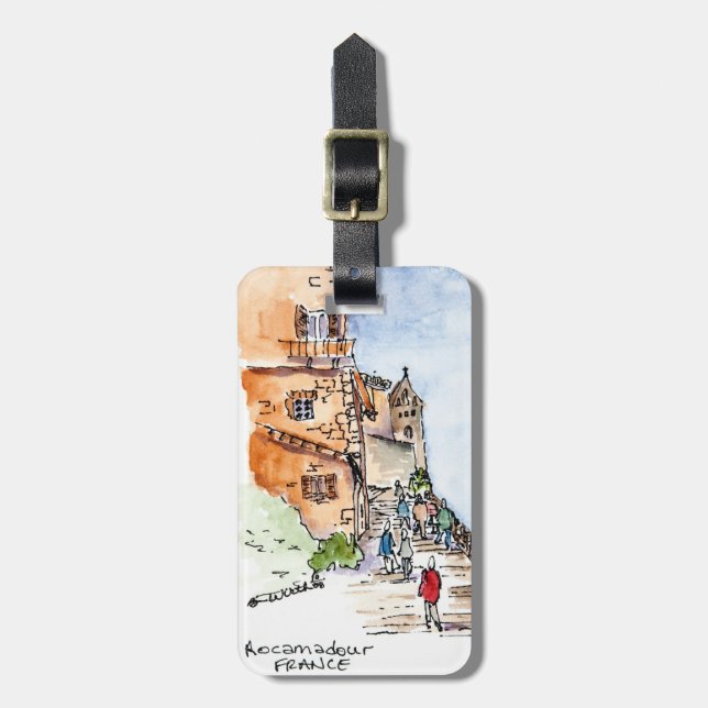 Luggage Tag with Leather Strap (Front Vertical)