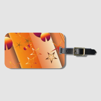 Luggage Tag with Orange Abstract Design 