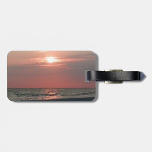 luggage tag with photo of beautiful sunset