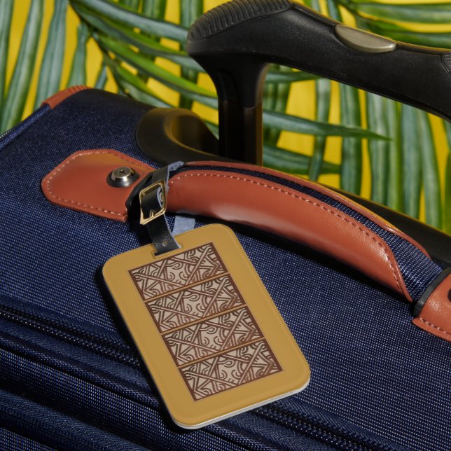 Luggage Tag with Unique Gold Design (Front Insitu 1)