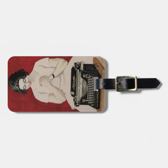 Luggage Tag with Vintage Ad Print from Italy (Front Horizontal)
