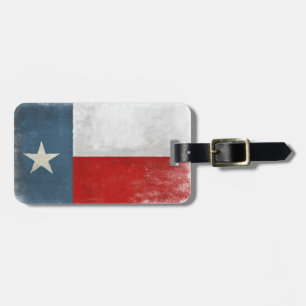 Luggage Tag with Vintage Distressed Texas Flag