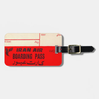 Luggage Tag with Vintage Iran Air Print