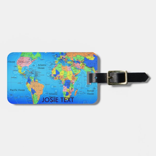 Luggage Tag - World Map (Front Horizontal)
