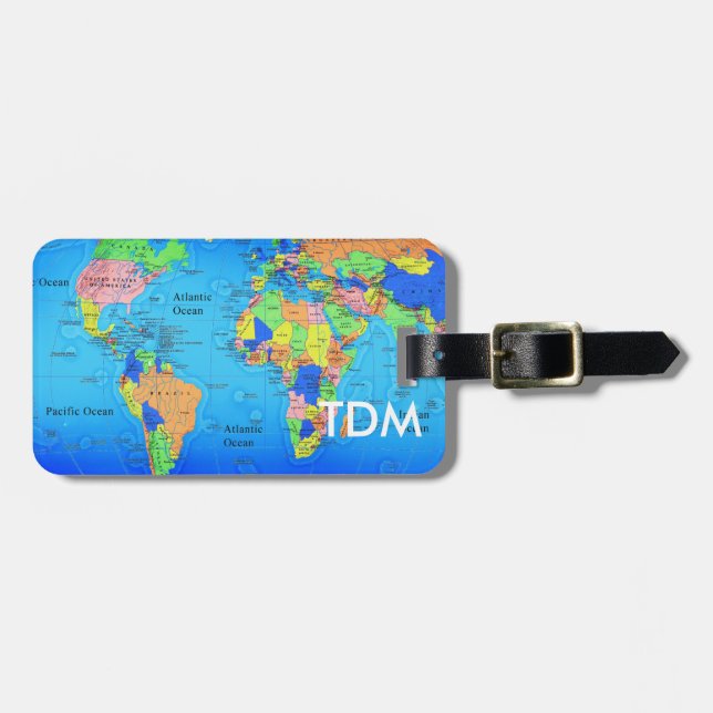 Luggage Tag - World Map (Front Horizontal)
