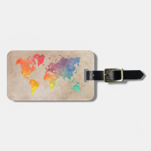 Luggage Tag world map #map