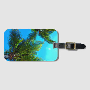 Luggage Tags. Blue Palm Tree. Tag
