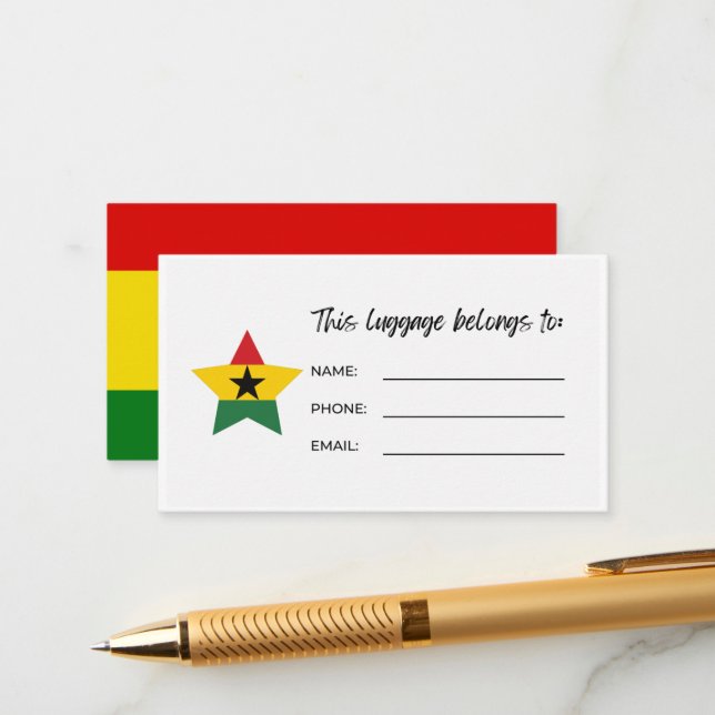 Luggage Tags ID Card (Front/Back In Situ)