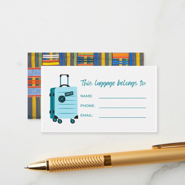 Luggage Tags ID Card (Front/Back In Situ)