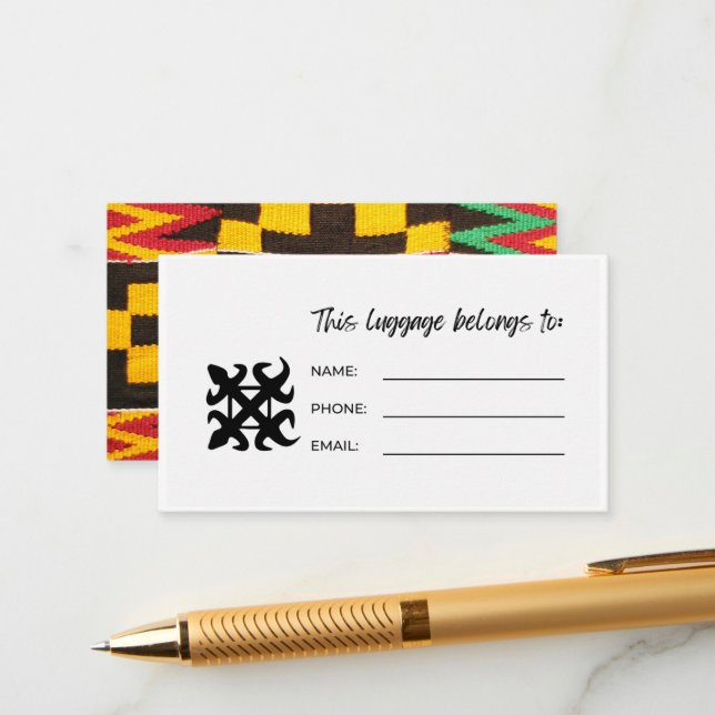 Luggage Tags ID Card (Front/Back In Situ)