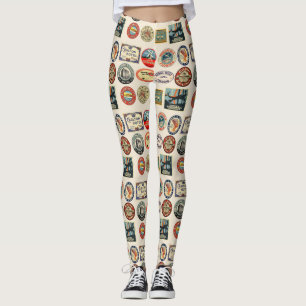 Luggage Travel Stickers Leggings