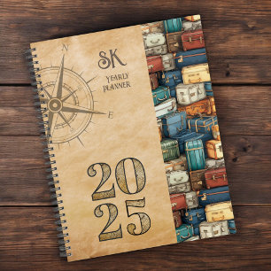 Luggage Travel Themed Hardcover Spiral Planner