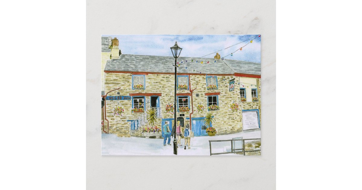 'Lugger Inn (Polruan)' Postcard Zazzle