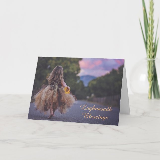 Lughnasadh Blessings Pagan Greeting Card (Front)