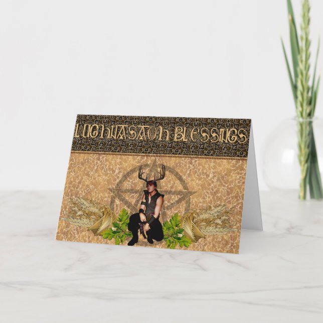 Lughnasadh Blessings Wiccan Sabbat Greeting Card (Front)