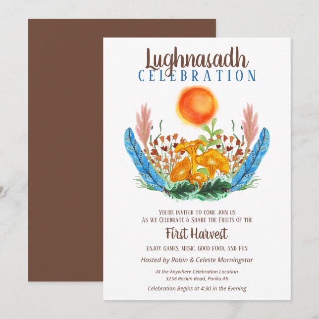 Lughnasadh First Harvest Celebration Party Invitation (Front/Back)