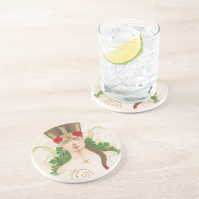 Lughnasadh Goddess Tailtiu Coaster (Side)