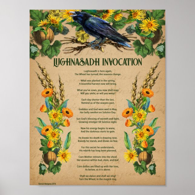 LUGHNASADH INVOCATION PRAYER POSTER (Front)