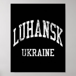 Luhansk Ukraine Retro 70s College Sports Style Poster