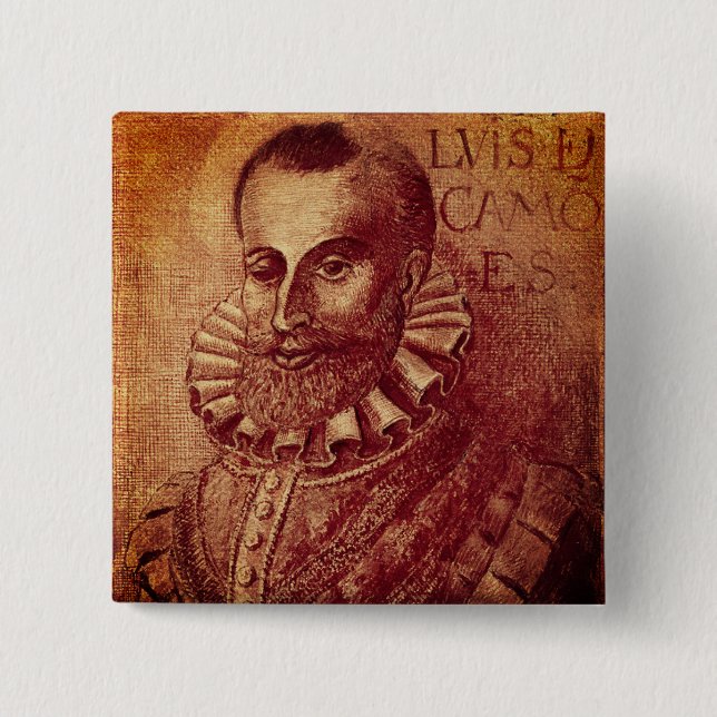 Luís de Camões 15 Cm Square Badge (Front)