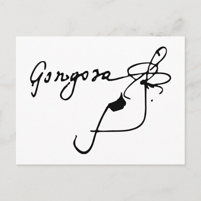 Luis de Góngora (signature) Postcard (Front)