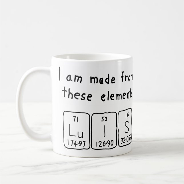 Luis periodic table name mug (Left)